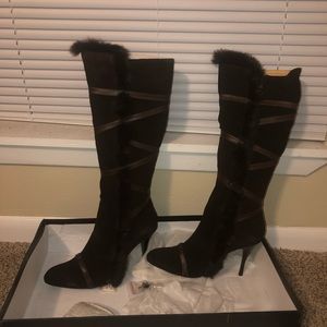Sexy furry Calf Boots